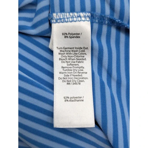 Vineyard Vines Performance Polo Shirt Men's Size Medium Blue Stripe Whale - Picture 3 of 10